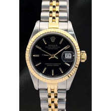 Rolex Lady-Datejust 26 mm Black Stick Dial Two Tone Watch