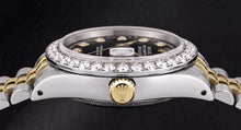 Rolex Datejust 6917 Lady 26mm Black String Diamond Dial Two Tone Watch