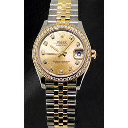 Rolex Lady Datejust Champagne Natural Earth Mined Diamond Dial Bezel Watch