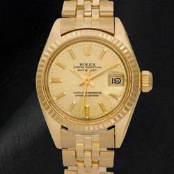 Rolex Lady Datejust President Style Champagne 26 mm Yellow Gold Watch