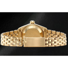 Rolex Lady Datejust White Stick Dial President Yellow Gold Watch