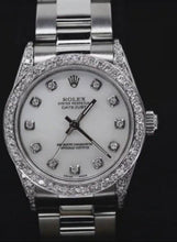 natural round diamond watch close up detail
