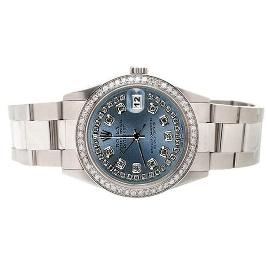 Oyster Bracelet Ss Gray String Diamond Dial 