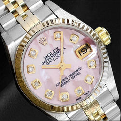 Rolex Pink Diamond Dial 1994 Two Tone 26 mm 