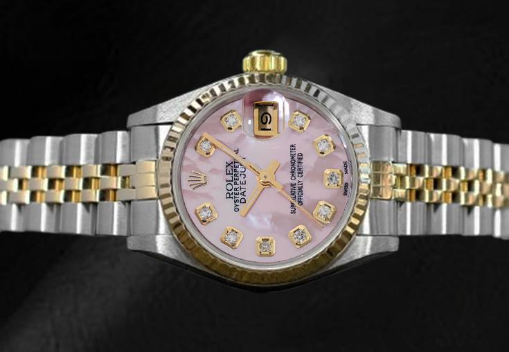 Rolex Pink Diamond Dial 1994 Two Tone 26 mm 