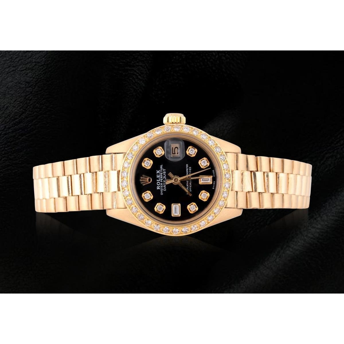 President Black Diamond Dial Bezel Women