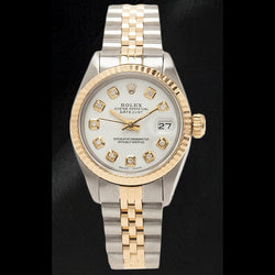 Rolex Two Tone Mother Of Pearl Dial 26 mm Lady Datejust Watch