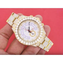 Rolex Yacht Master Ii Watch Iced Out Custom Natural Earth Mined Diamonds 40 Ct.