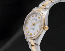 Rolex 14233 White Mother Of Pearl Diamond Dial 34mm Two Tone Watch