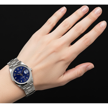 Rolex 15200 Oyster Perpetual Date Blue Arabic 34mm SS Watch