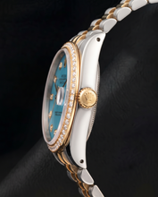 Rolex 16013 Datejust 36mm Blue Diamond Dial Two Tone Watch