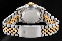 Rolex 16013 Datejust 36mm Champagne Tapestry Diamond Dial Two Tone Watch