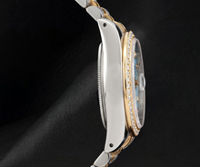 Rolex 16013 Datejust 36mm Ice Blue Floral Diamond Dial Two Tone Watch