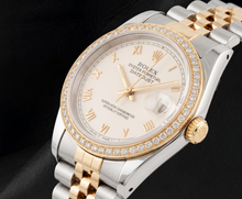 Rolex 16013 Datejust 36mm Ivory Roman Dial Two Tone Watch