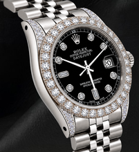 Rolex 16200 Datejust 36mm  Black Diamond Dial Stainless Steel Watch