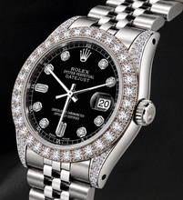 Rolex 16200 Datejust 36mm  Black Diamond Dial Stainless Steel Watch