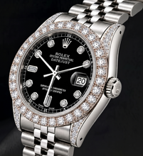 Rolex 16200 Datejust 36mm  Black Diamond Dial Stainless Steel Watch