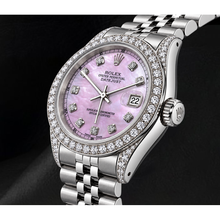 Rolex 16200 Datejust Pink Diamond Dial 36mm Diamond Bezel Stainless Steel Watch