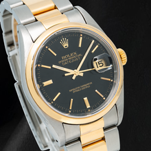 Rolex 16203 Datejust 36mm Black Stick Dial Two Tone Oyster Bracelet Watch
