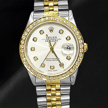 Rolex 16233 Datejust 36mm Grey Diamond Dial Two Tone Watch