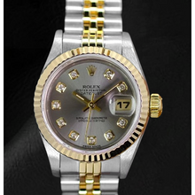 Rolex Datejust Gray Diamond Dial 26 mm Two Tone Ladies Watch