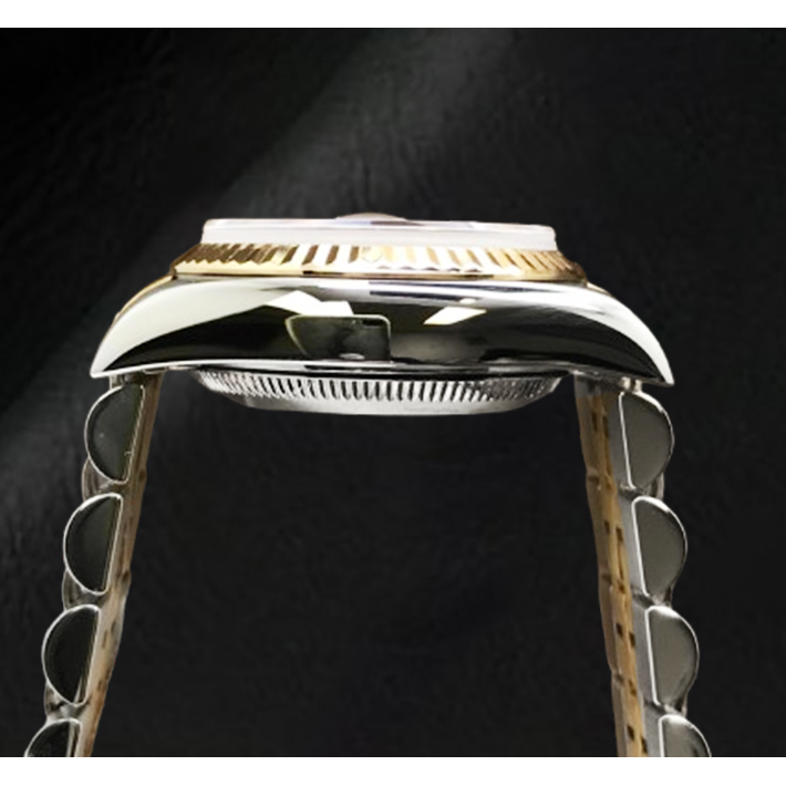 Rolex Year 2001 Datejust Gray Mother Of Pearl Diamond Dial 26 mm Two Tone Watch