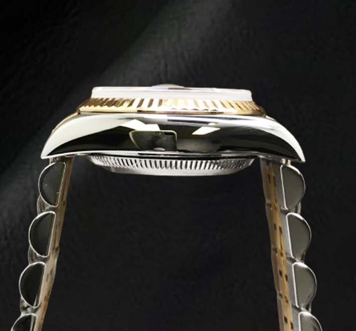 Rolex Year 2001 Datejust Gray Mother Of Pearl Diamond Dial 26 mm Two Tone Watch