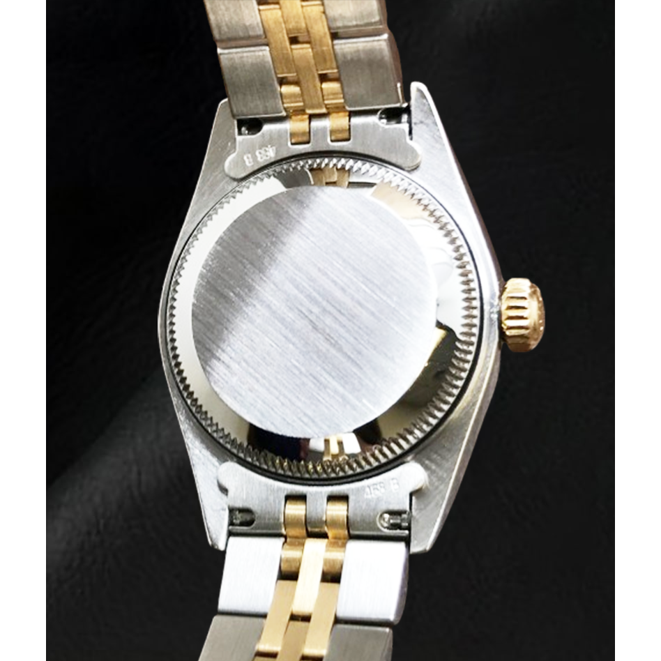 Rolex Year 2001 Datejust Gray Mother Of Pearl Diamond Dial 26 mm Two Tone Watch