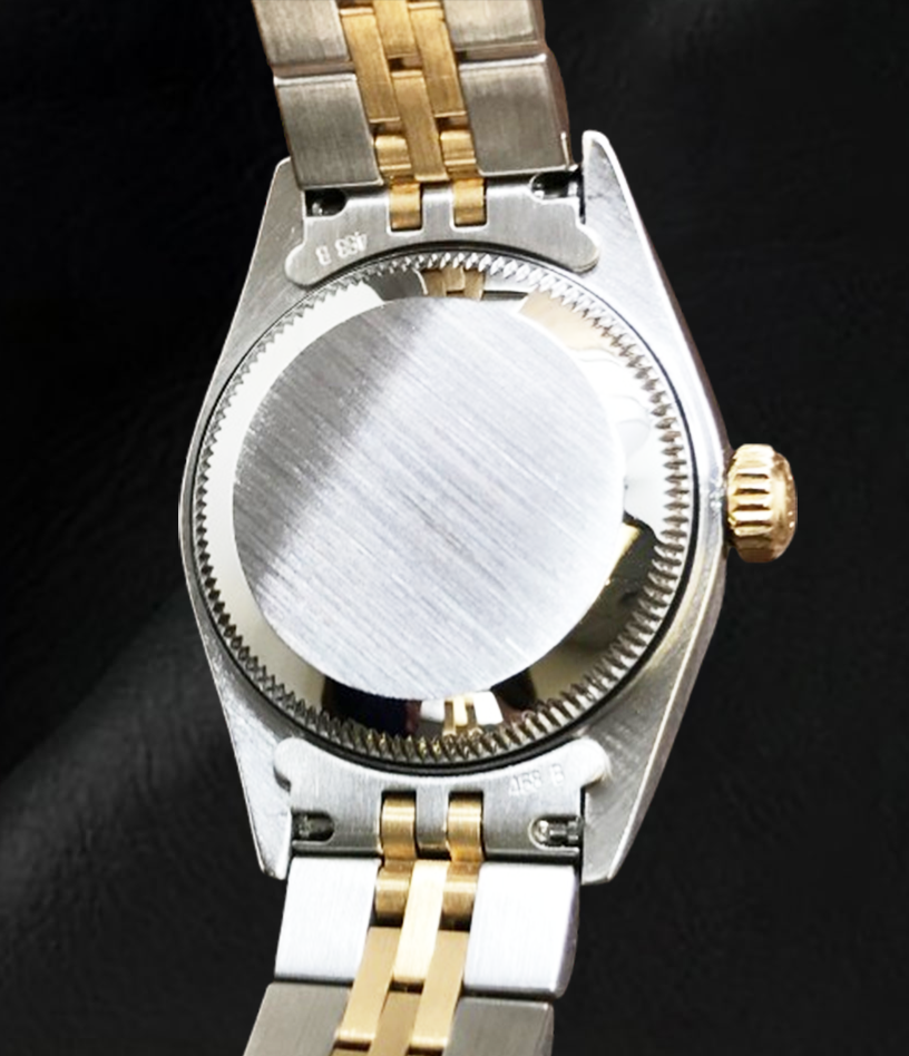 Rolex Year 2001 Datejust Gray Mother Of Pearl Diamond Dial 26 mm Two Tone Watch
