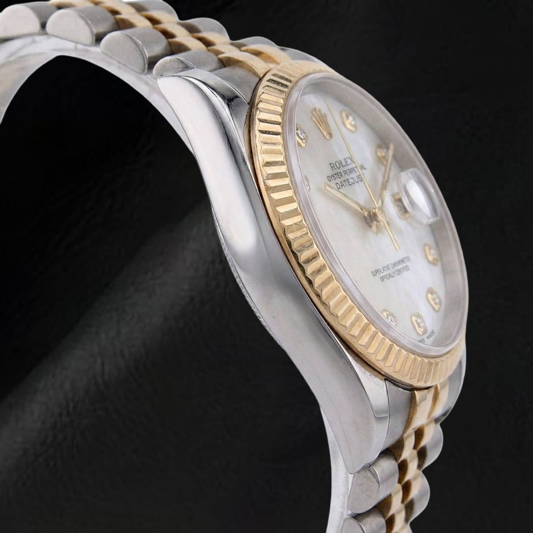 Rolex Two Tone with Pearl – side view