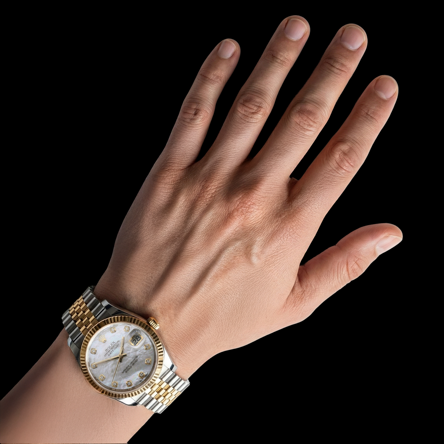 Real Pearl Rolex – back view