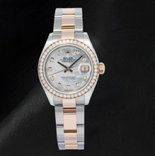 Rolex 2019 Lady Datejust 279381RBR 28mm White Mother Of Pearl Diamond Dial Everose Gold Two Tone Watch