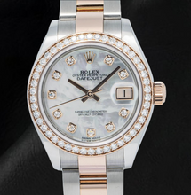 Rolex 2019 Lady Datejust 279381RBR 28mm White Mother Of Pearl Diamond Dial Everose Gold Two Tone Watch