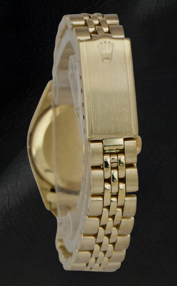 Rolex 24 mm Champagne Stick Dial Yellow Gold Watch