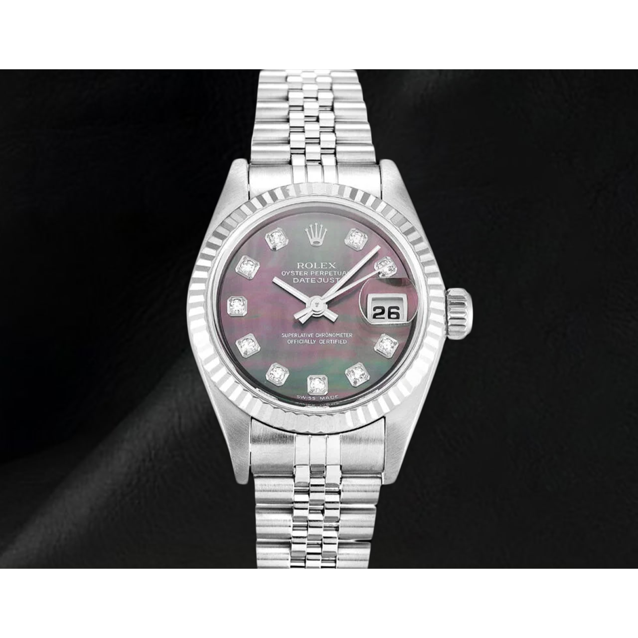 Rolex 26mm 2002 Year  Datejust Mother of Pearl Diamond Dial Watch