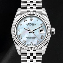 Rolex 26mm Datejust 6916 Blue Mother of Pearl Roman Dial Watch