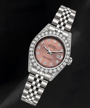 Rolex 26mm Datejust 6916 Salmon Diamond Dial Diamond Bezel Watch Stainless Steel