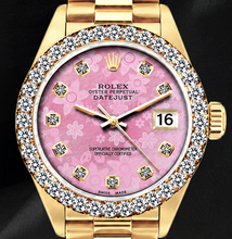 Rolex 26mm Datejust 69178 Pink Mother of Pearl Diamond Dial President Bracelet Watch 18K