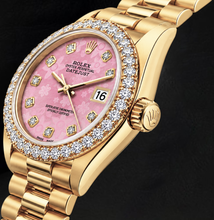 Rolex 26mm Datejust 69178 Pink Mother of Pearl Diamond Dial President Bracelet Watch 18K