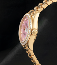 Rolex 26mm Datejust 69178 Pink Mother of Pearl Diamond Dial President Bracelet Watch 18K