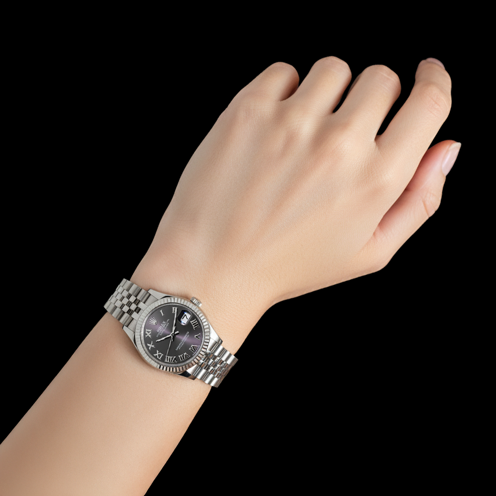 Rolex 278274 Date-just 31mm Dark Rhodium Roman Dial Watch P4