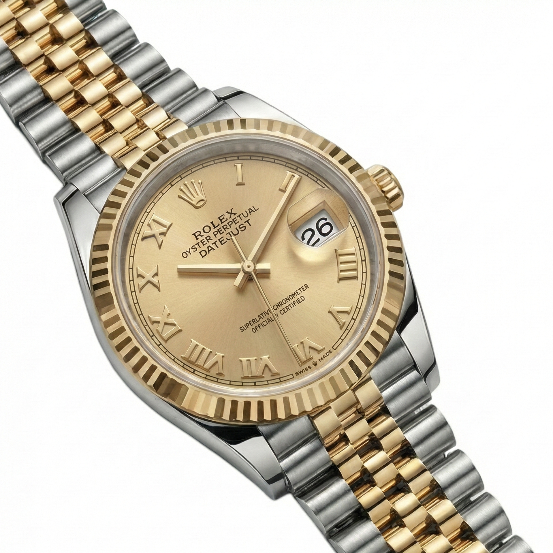 Precious Stone Rolex in Two Tone – profile view