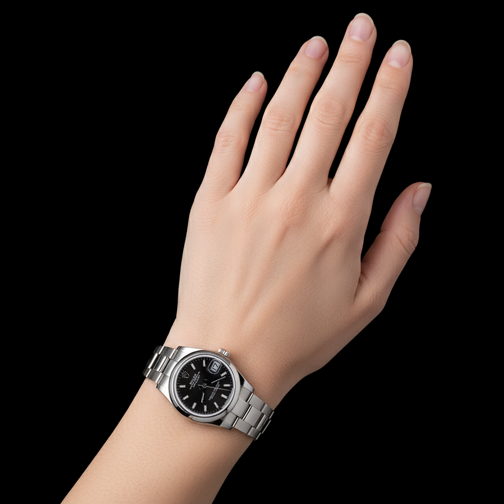 Rolex 31mm Date-just Black Luminous Stainless Steel Watch P6