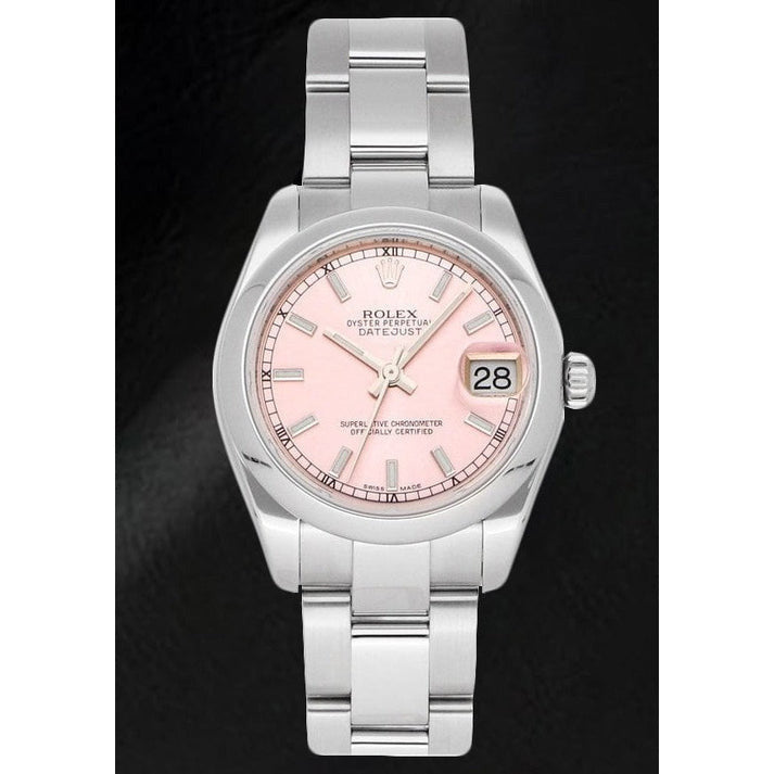 Rolex 31mm Date-just Pink Luminous Dial Ladies Watch