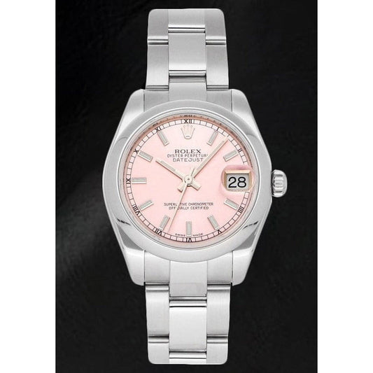 Rolex 31mm Date-just Pink Luminous Dial Ladies Watch