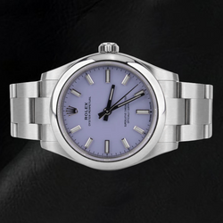 Rolex 36 mm Lavender Luminous Dial Stainless Steel Watch