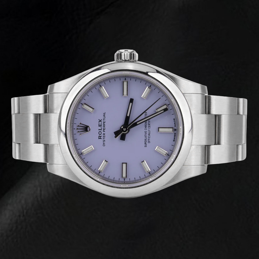 Rolex 36 mm Lavender Luminous Dial Stainless Steel Watch