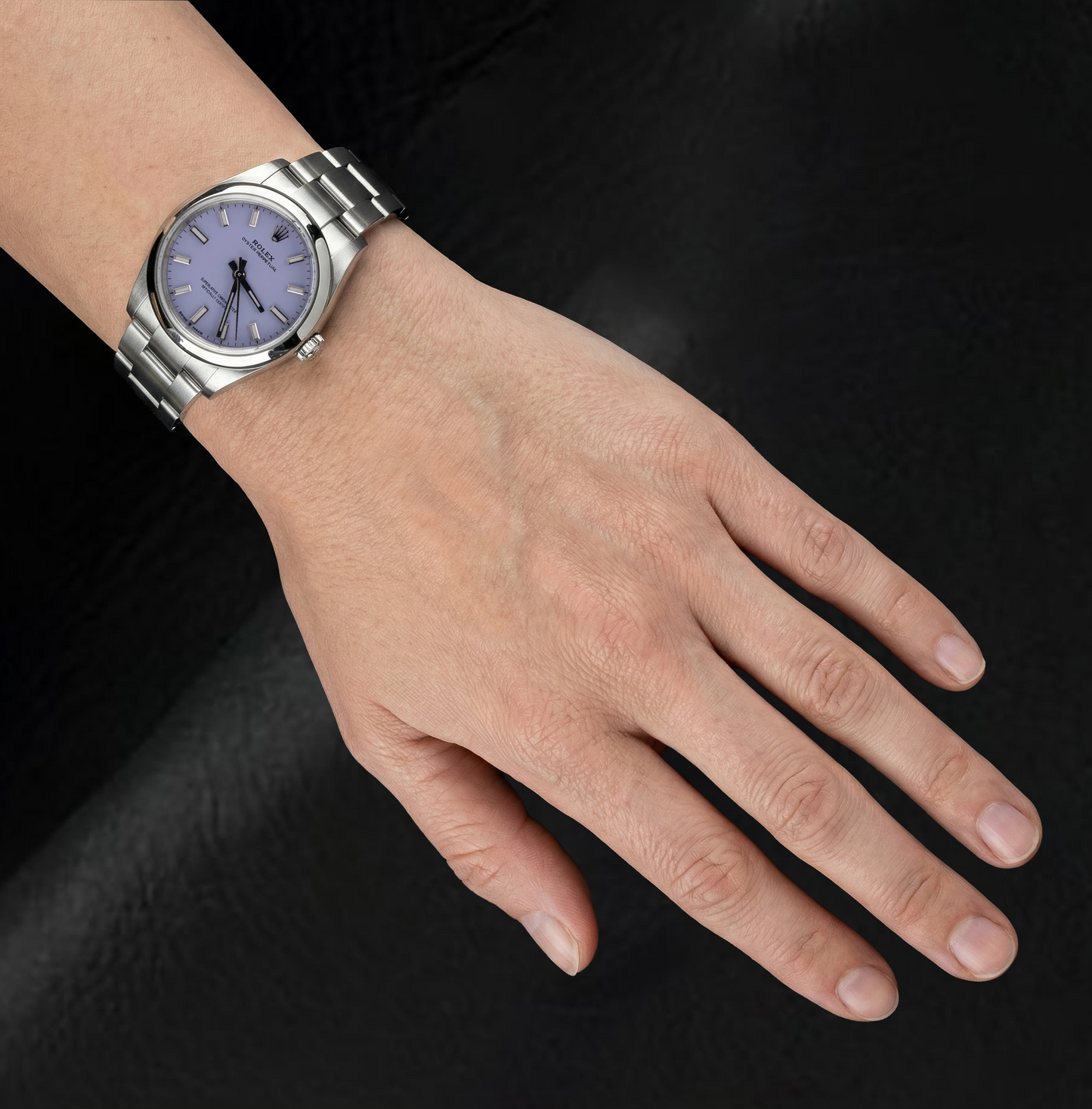 Rolex 36 mm Lavender Luminous Dial Stainless Steel Watch