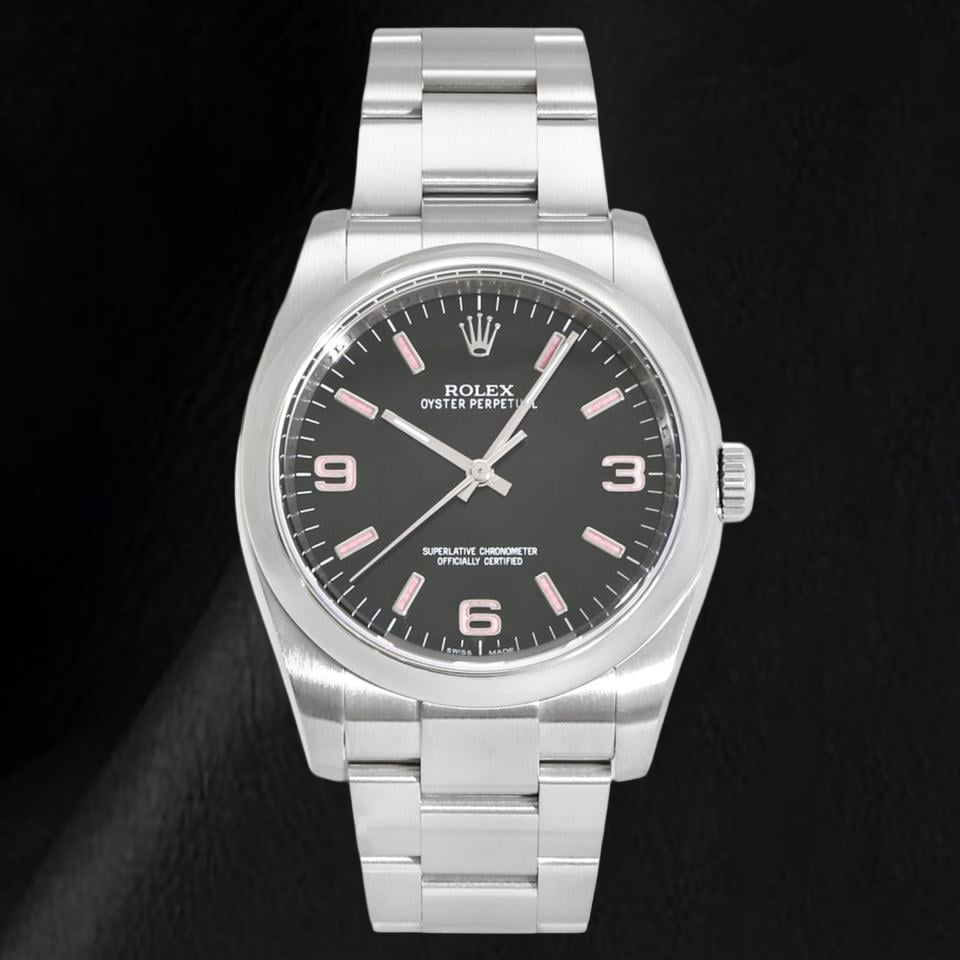 Rolex Oyster Perpetual 36mm 116000 Black Arabic Dial Stainless Steel Watch