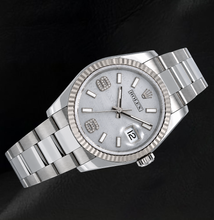Rolex 36mm Datejust 116234 Silver Arabic Diamond Dial Stainless Steel Oyster Bracelet Watch